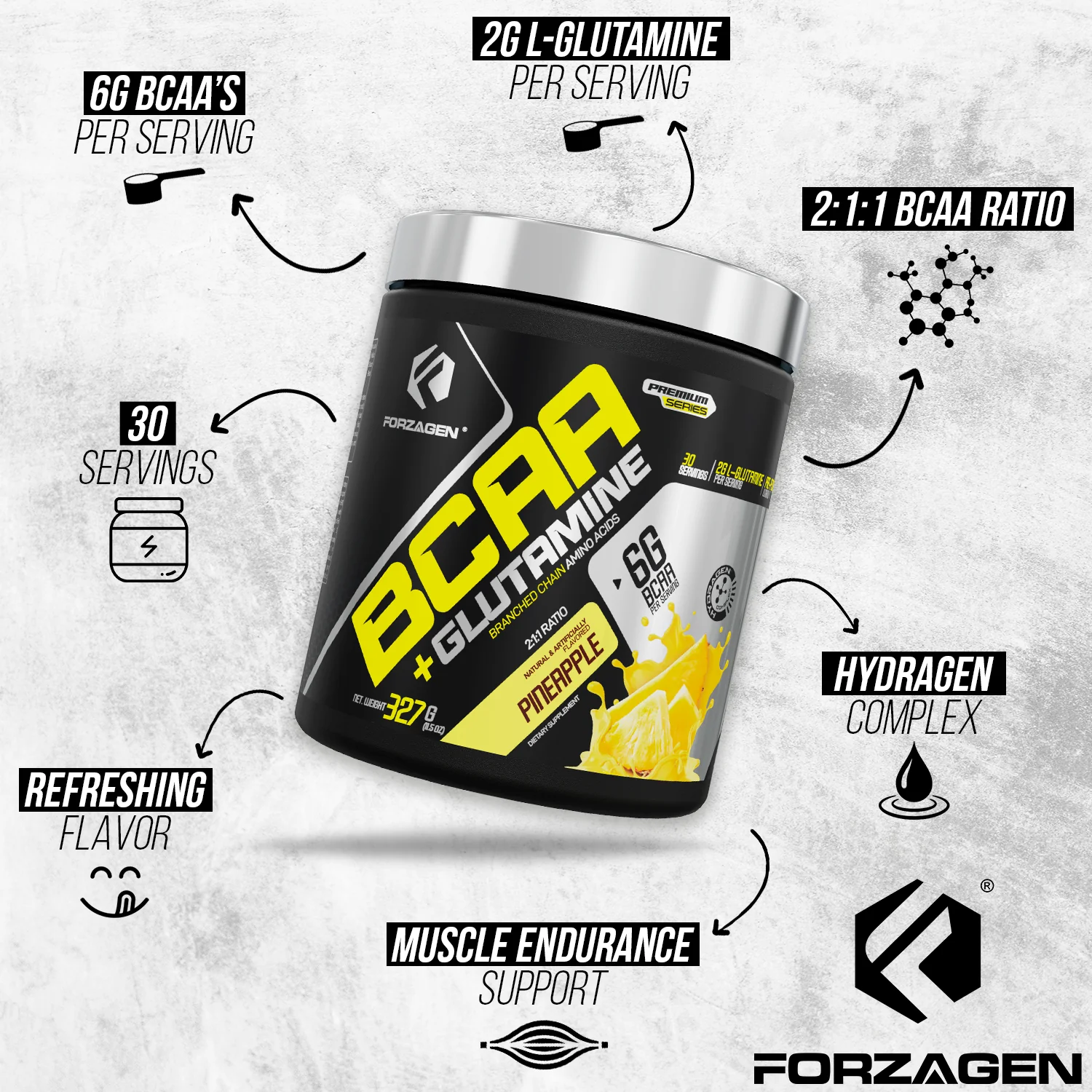 BCAA'S + Glutamine with Hydragen Complex - Recover - Build - Hydration - Image 13
