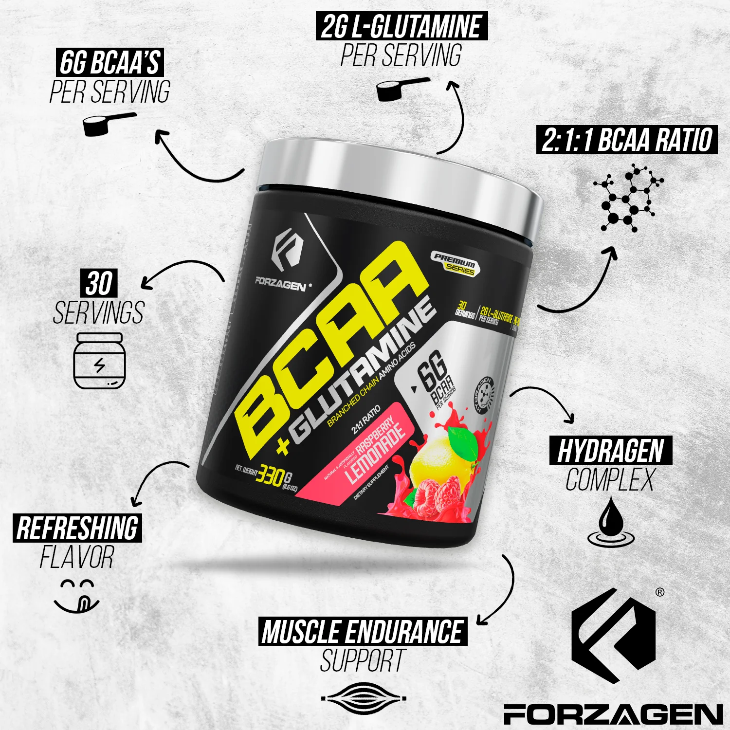 BCAA'S + Glutamine with Hydragen Complex - Recover - Build - Hydration - Image 28