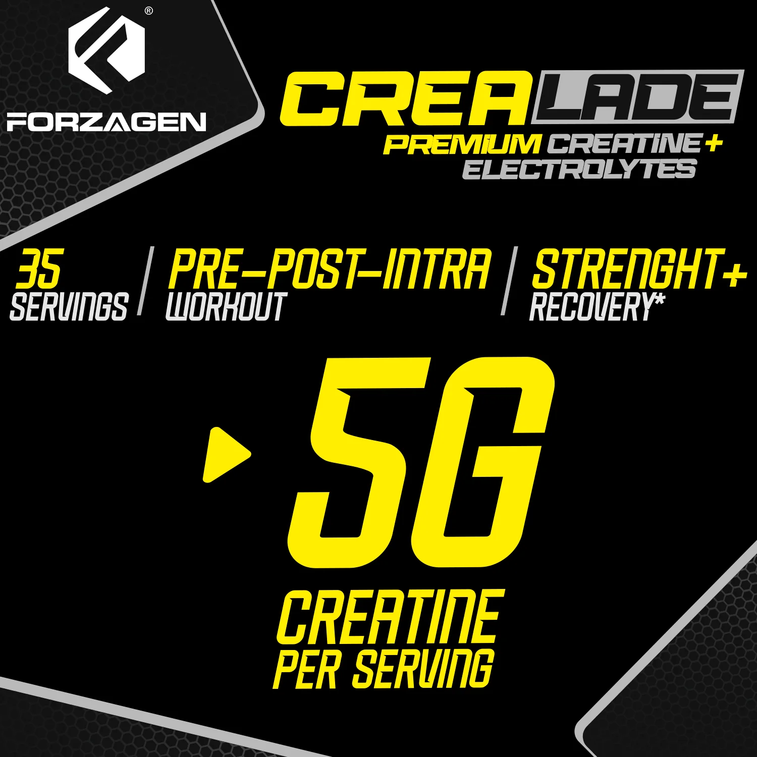 CREA-LADE PREMIUM CREATINE + ELECTROLYTES 35 servings Flavor Lemonade Paradise - Image 4