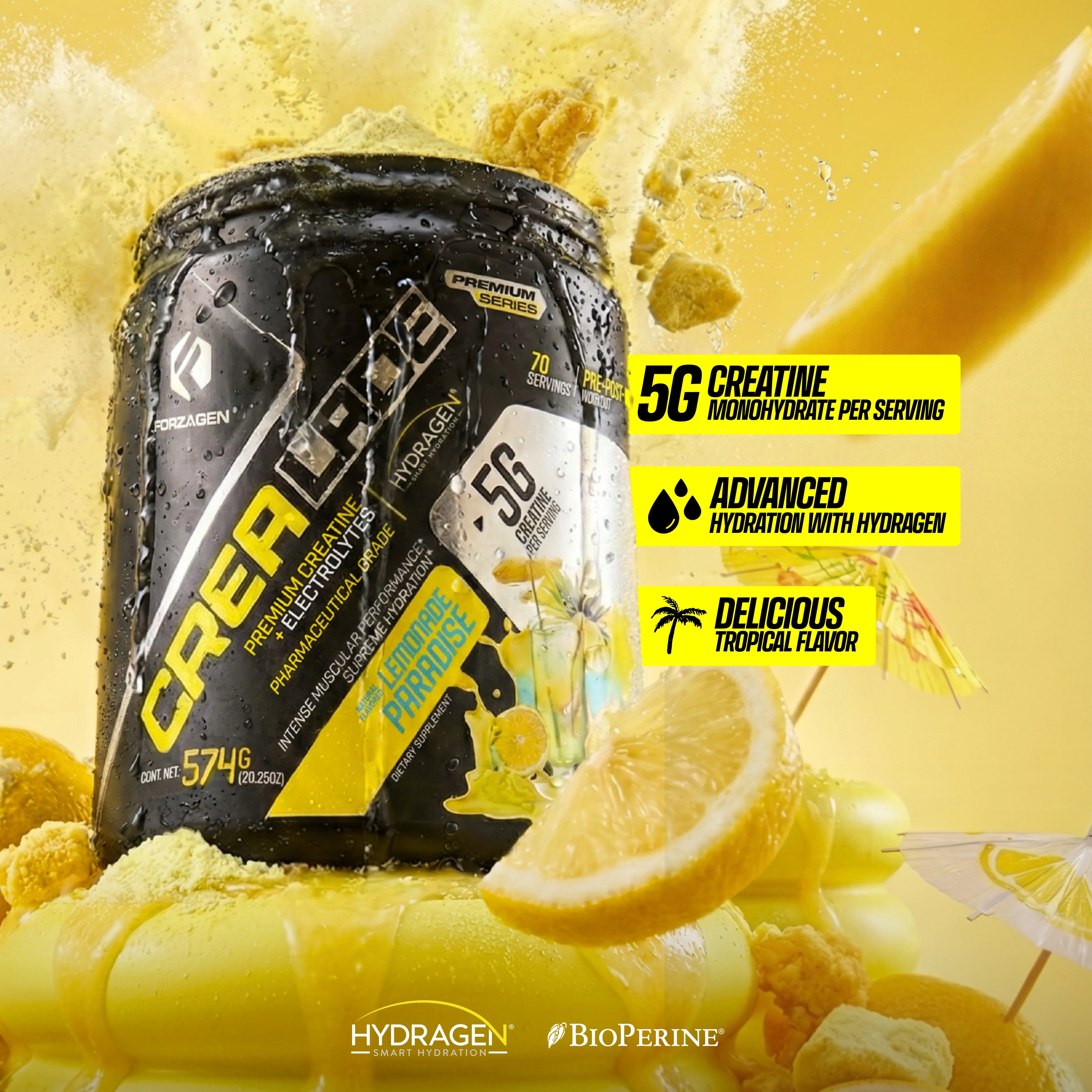 Crealade Premium Creatine + Electrolytes 70 Servings - Image 3