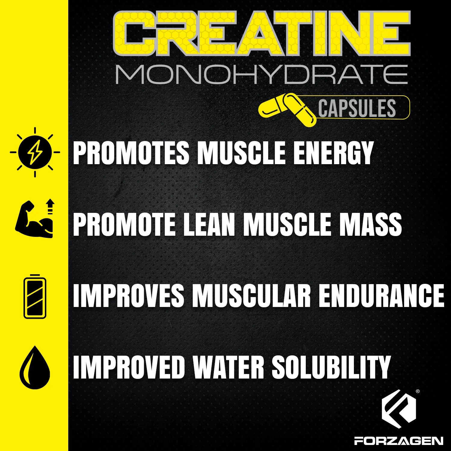 Forzagen Creatine Monohydrate Capsules 360 Capsules, Muscle Gaining Support, Strength Improve - Image 4