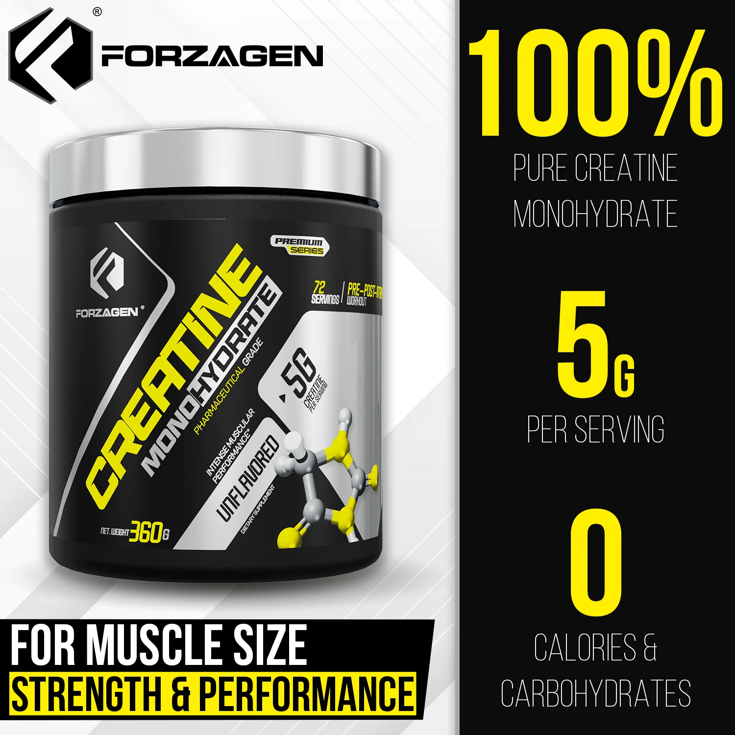 Creatine Monohydrate Powder Unflavored - 72 Servings - Image 5