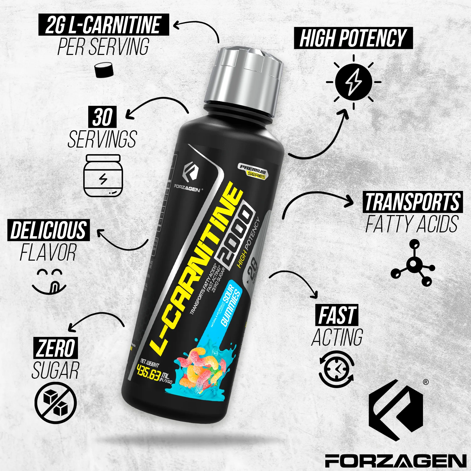 Forzagen L- Carnitine 2000 - Liquid L Carnitine with Vitamin B6 | Acetyl L-Carnitine | L-Tartrate | 30 Servings - Image 17