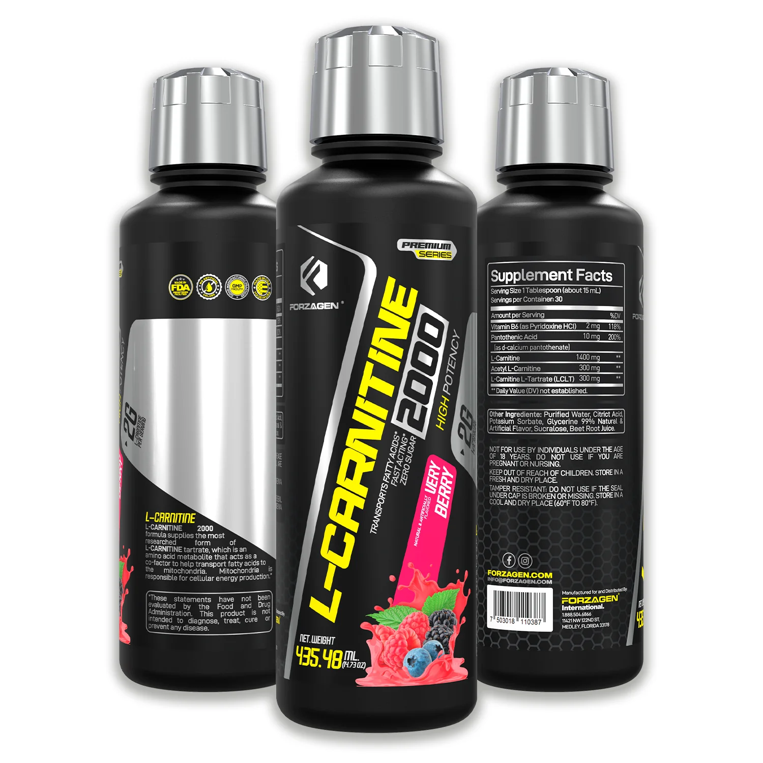 Forzagen L- Carnitine 2000 - Liquid L Carnitine with Vitamin B6 | Acetyl L-Carnitine | L-Tartrate | 30 Servings - Image 23