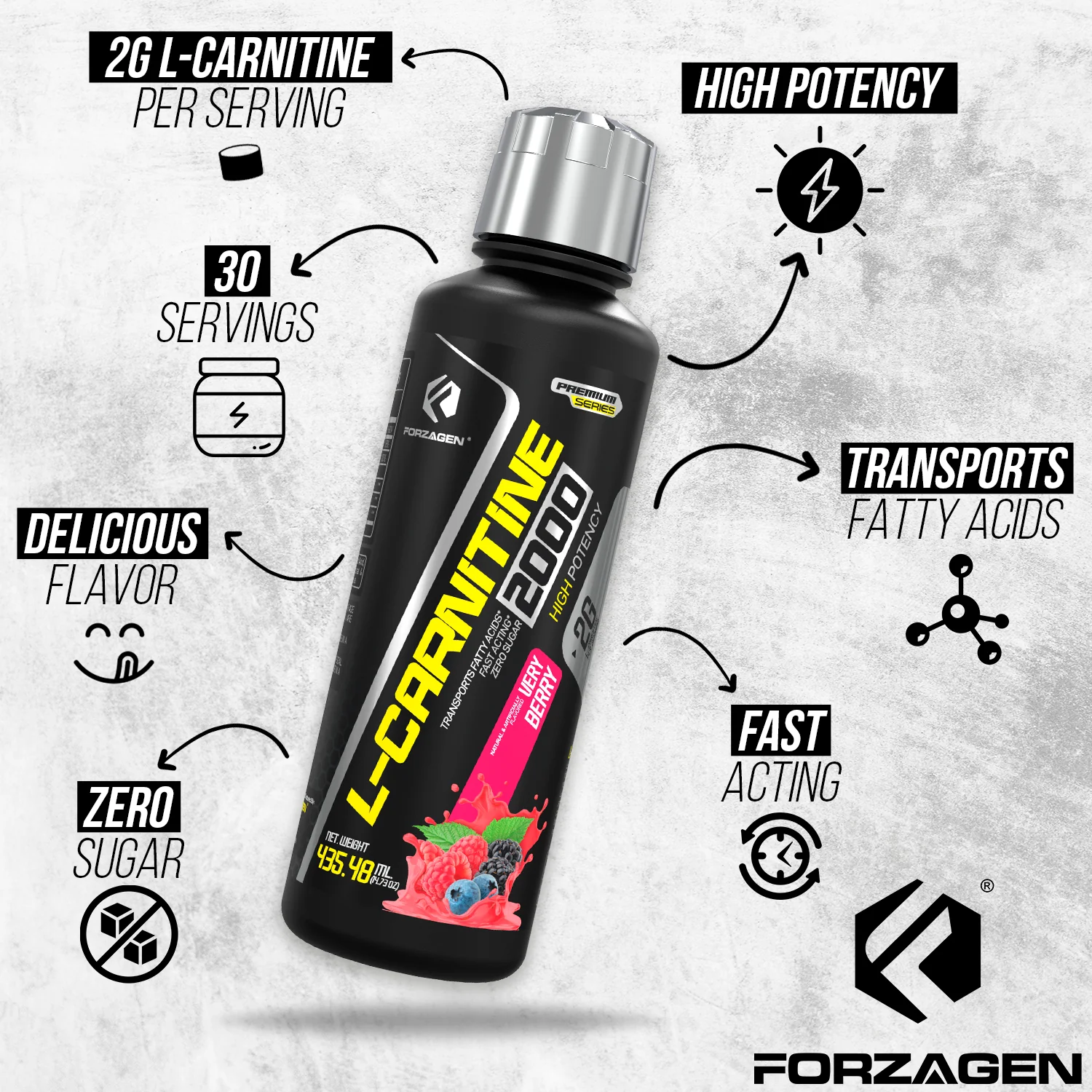 Forzagen L- Carnitine 2000 - Liquid L Carnitine with Vitamin B6 | Acetyl L-Carnitine | L-Tartrate | 30 Servings - Image 27