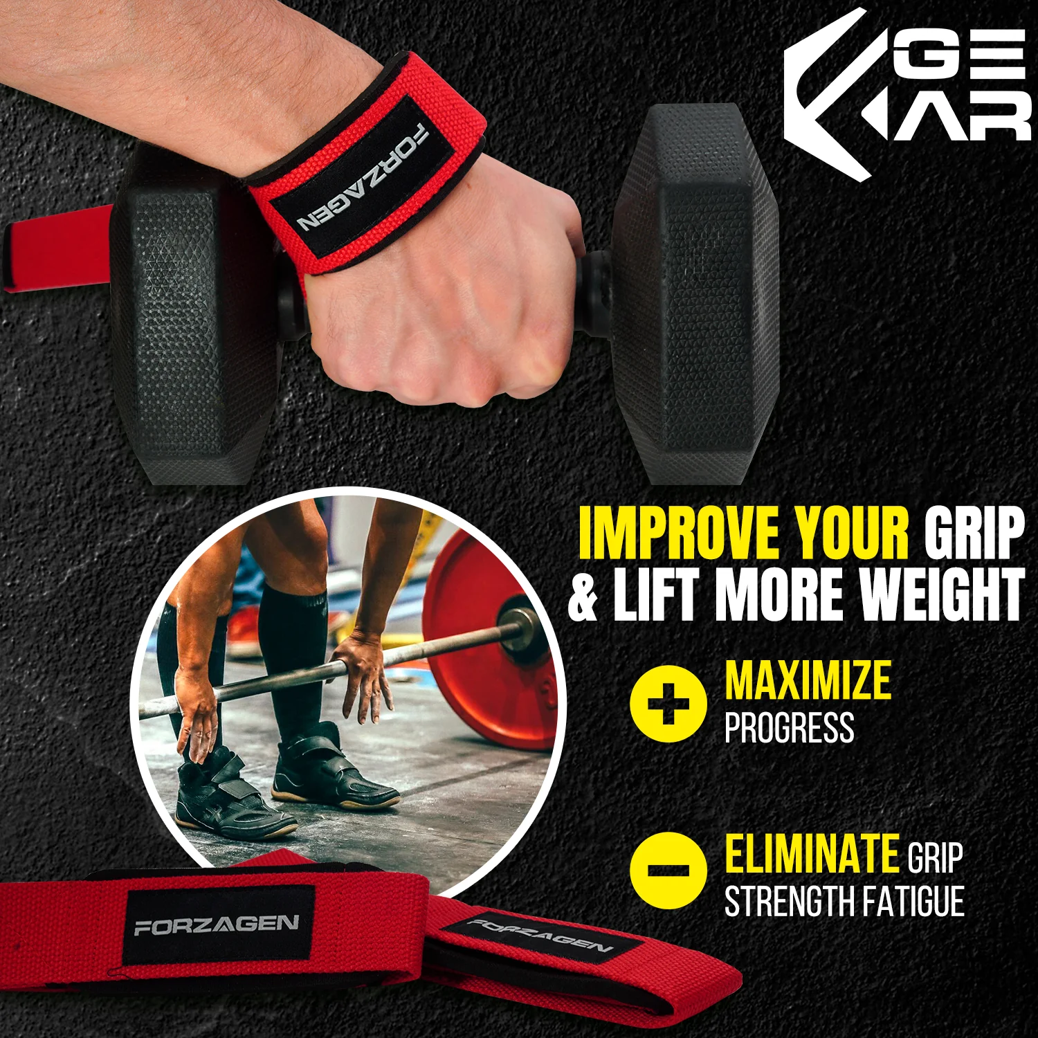 Lifting Wrist Straps Pair Padded Neoprene with 18 inch Cotton - Image 4