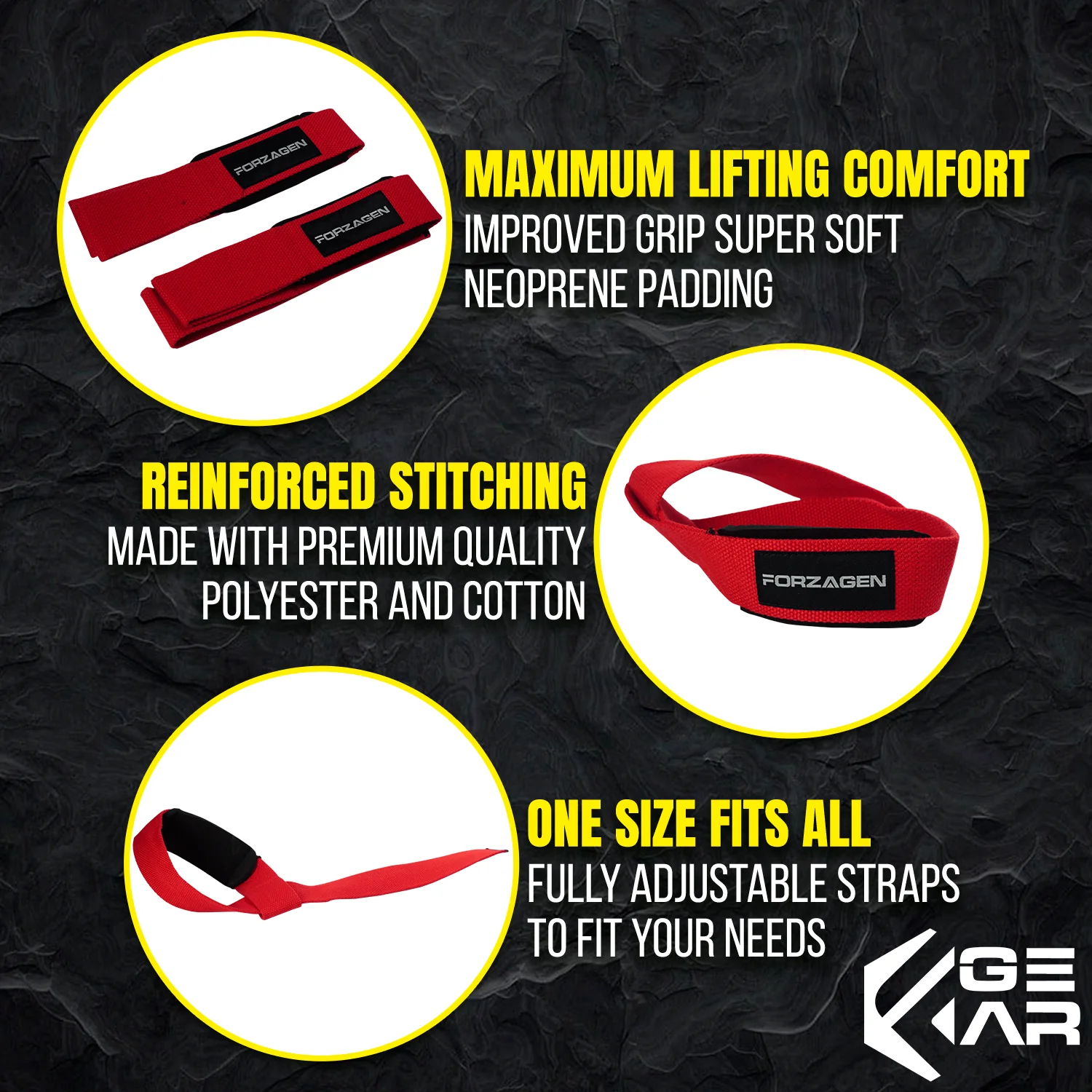 Lifting Wrist Straps Pair Padded Neoprene with 18 inch Cotton - Image 5