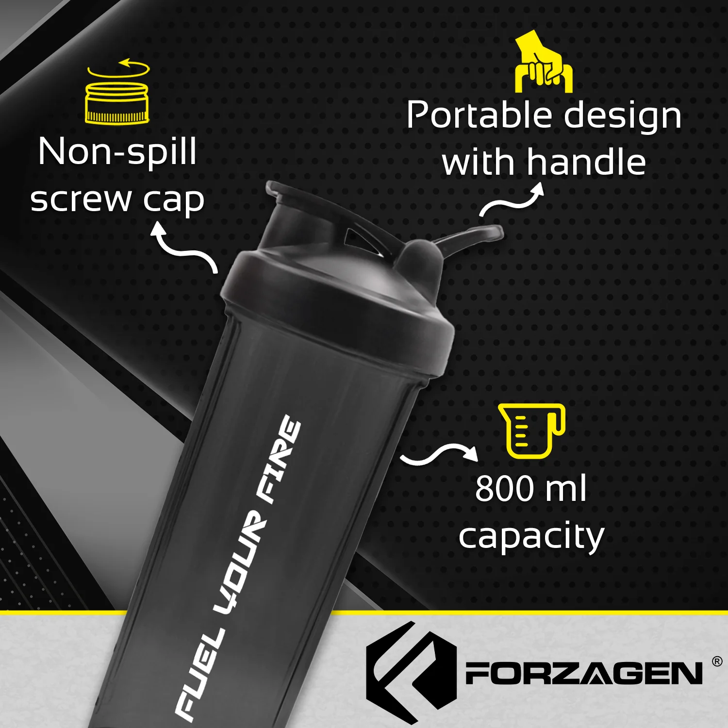 Shaker 800 ML Black - Image 2