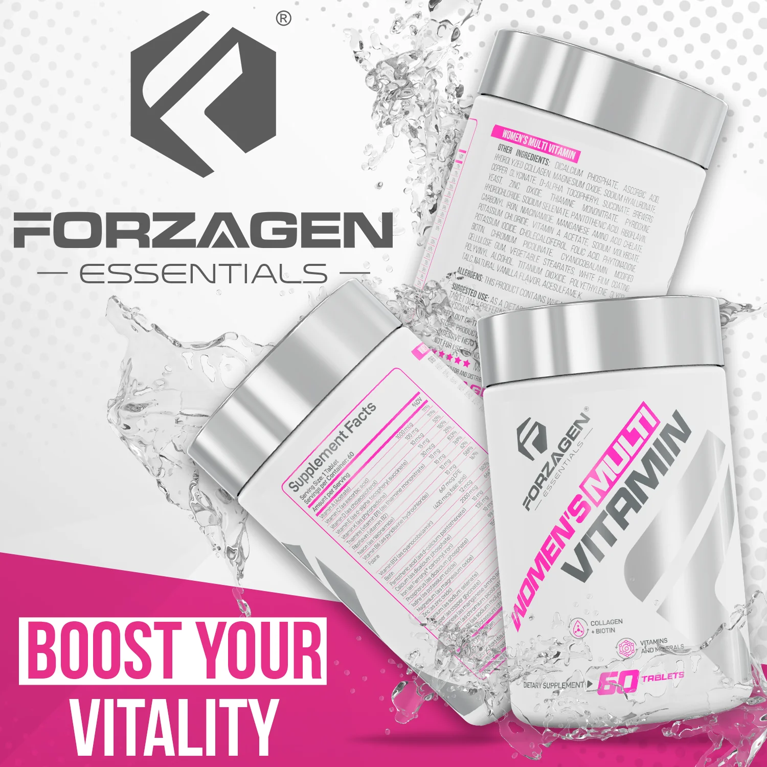 Forzagen Women's Multivitamin - Vital Women 60 Tabs - Image 6