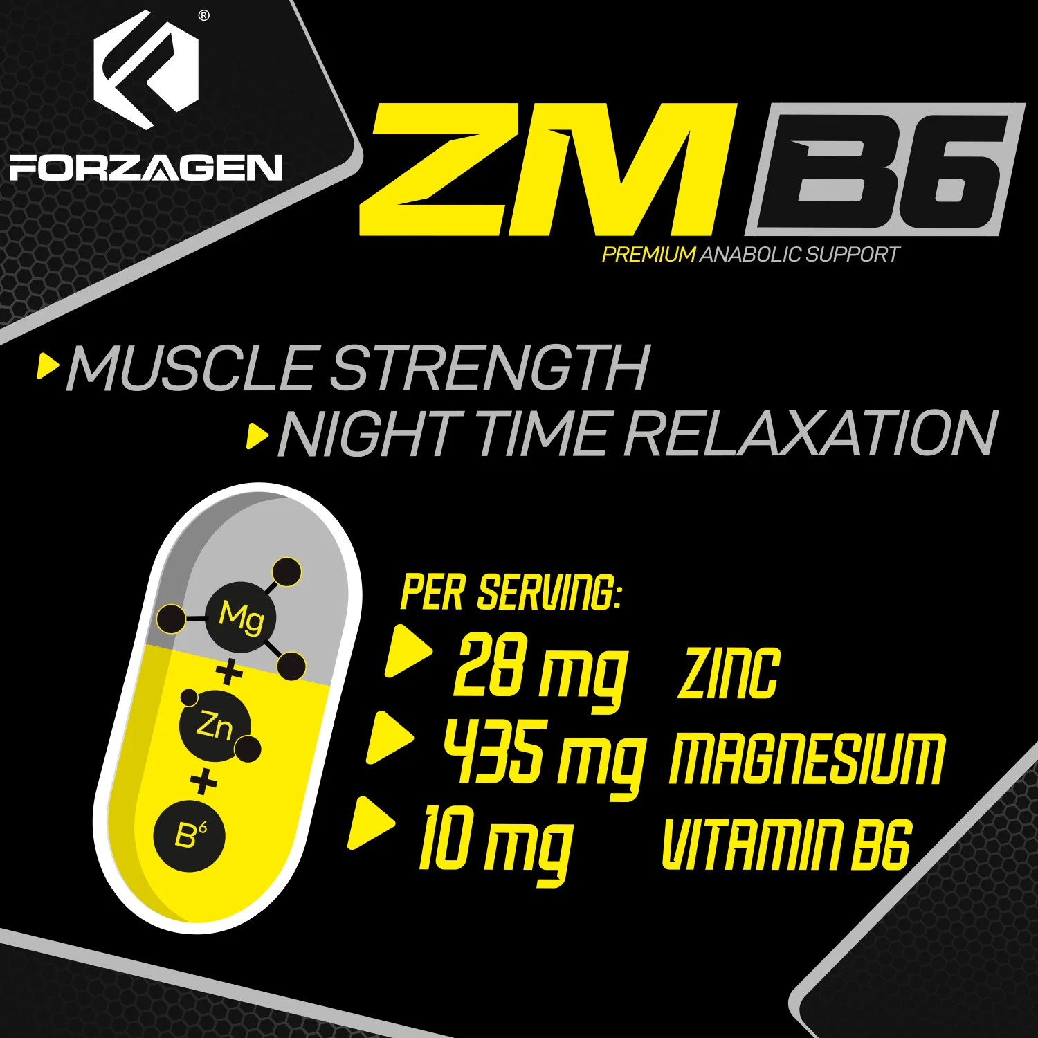 ZMB6 Premium Blend of Zinc, Magnesium, and Vitamin B6 120 Capsules - Image 4