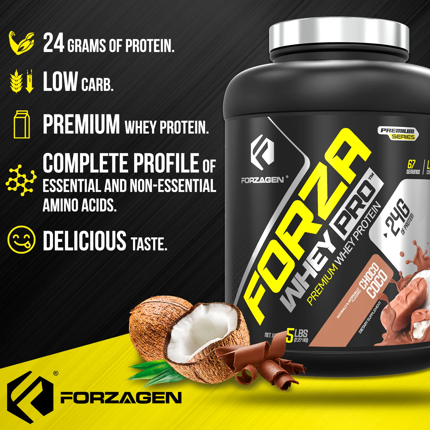Forza Whey PRO 5 Lbs Protein Powder  - 65+ SERVINGS - Image 15