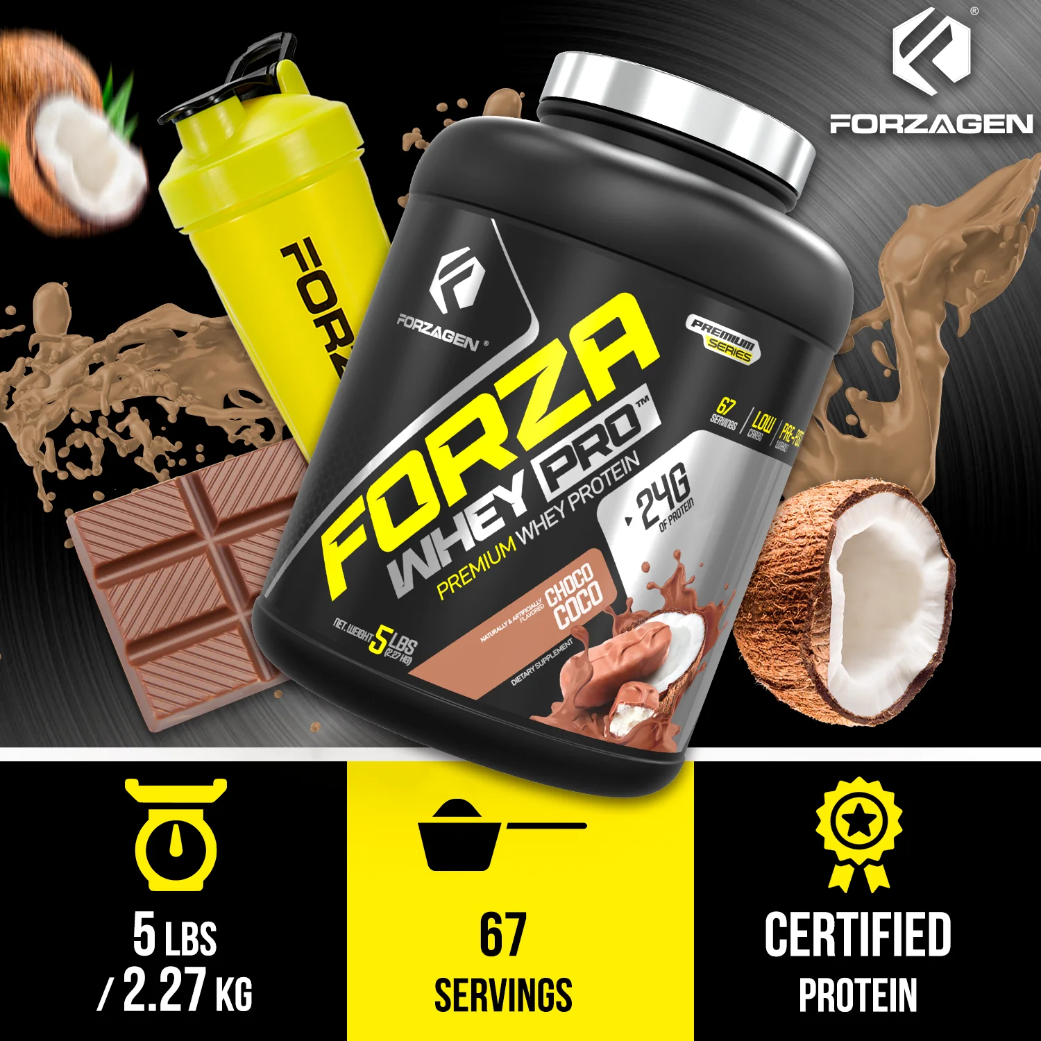 Forza Whey PRO 5 Lbs Protein Powder  - 65+ SERVINGS - Image 16