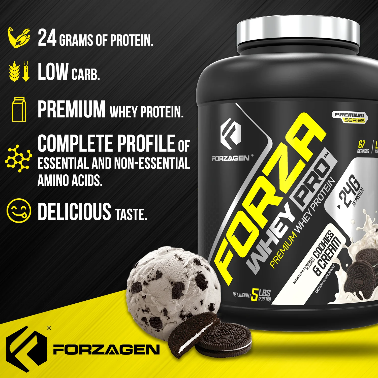 Forza Whey PRO 5 Lbs Protein Powder  - 65+ SERVINGS - Image 23