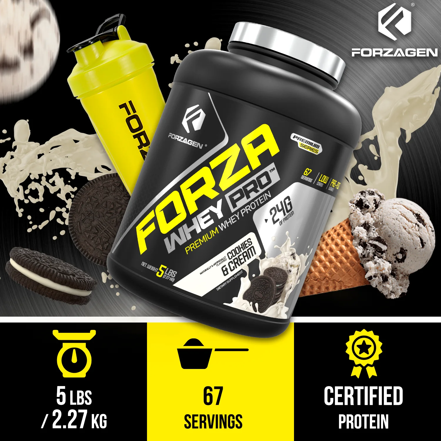 Forza Whey PRO 5 Lbs Protein Powder  - 65+ SERVINGS - Image 24