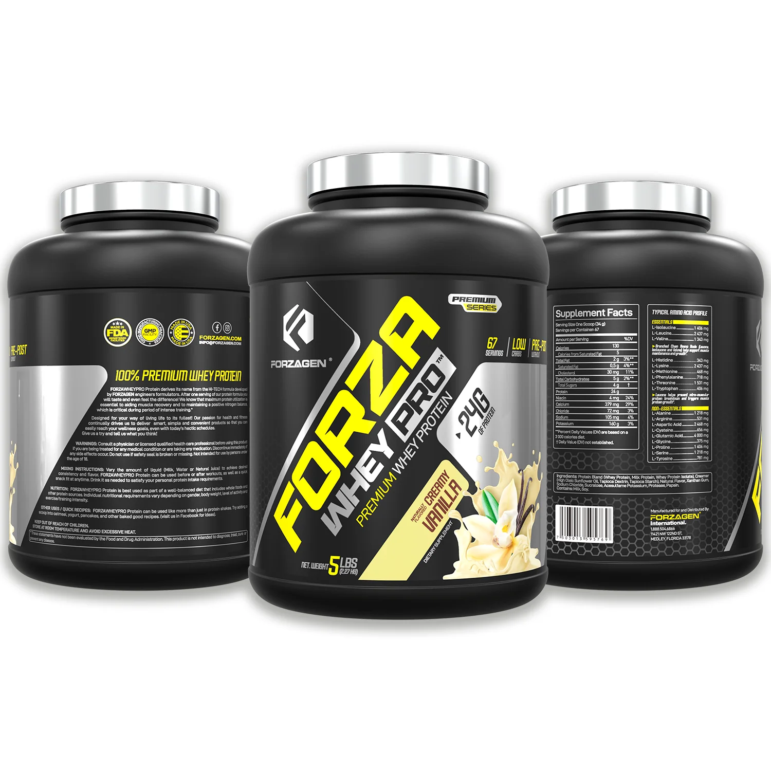 Forza Whey PRO 5 Lbs Protein Powder  - 65+ SERVINGS - Image 27