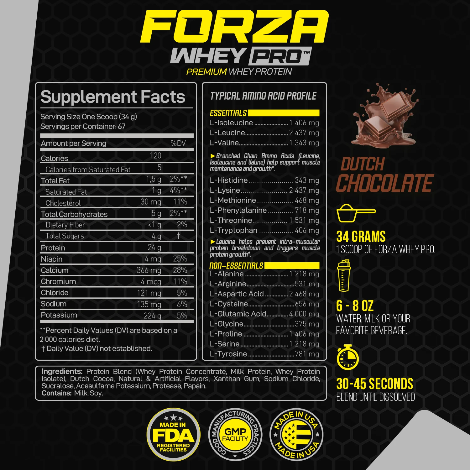 Forza Whey PRO 5 Lbs Protein Powder  - 65+ SERVINGS - Image 3