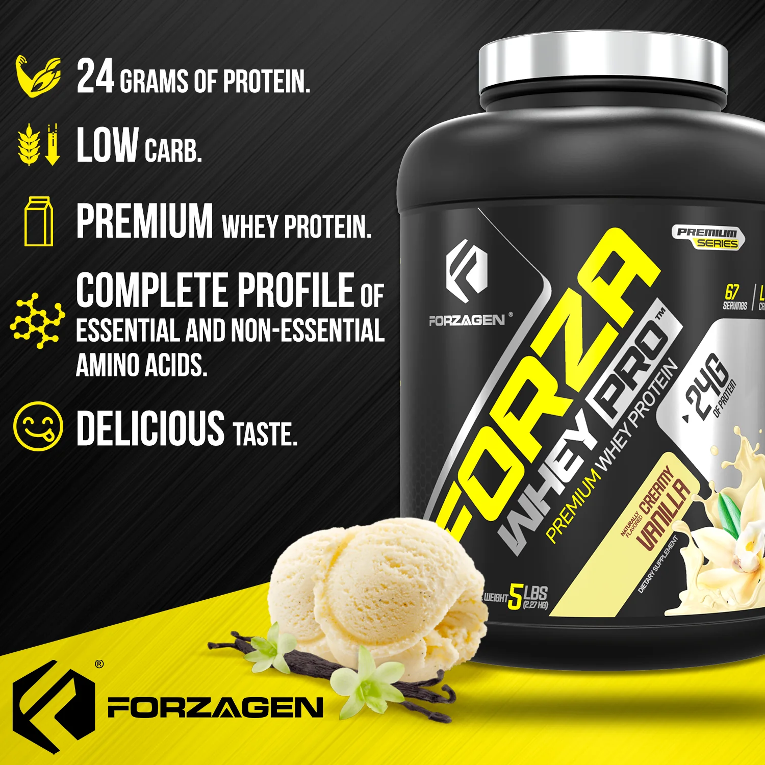 Forza Whey PRO 5 Lbs Protein Powder  - 65+ SERVINGS - Image 31