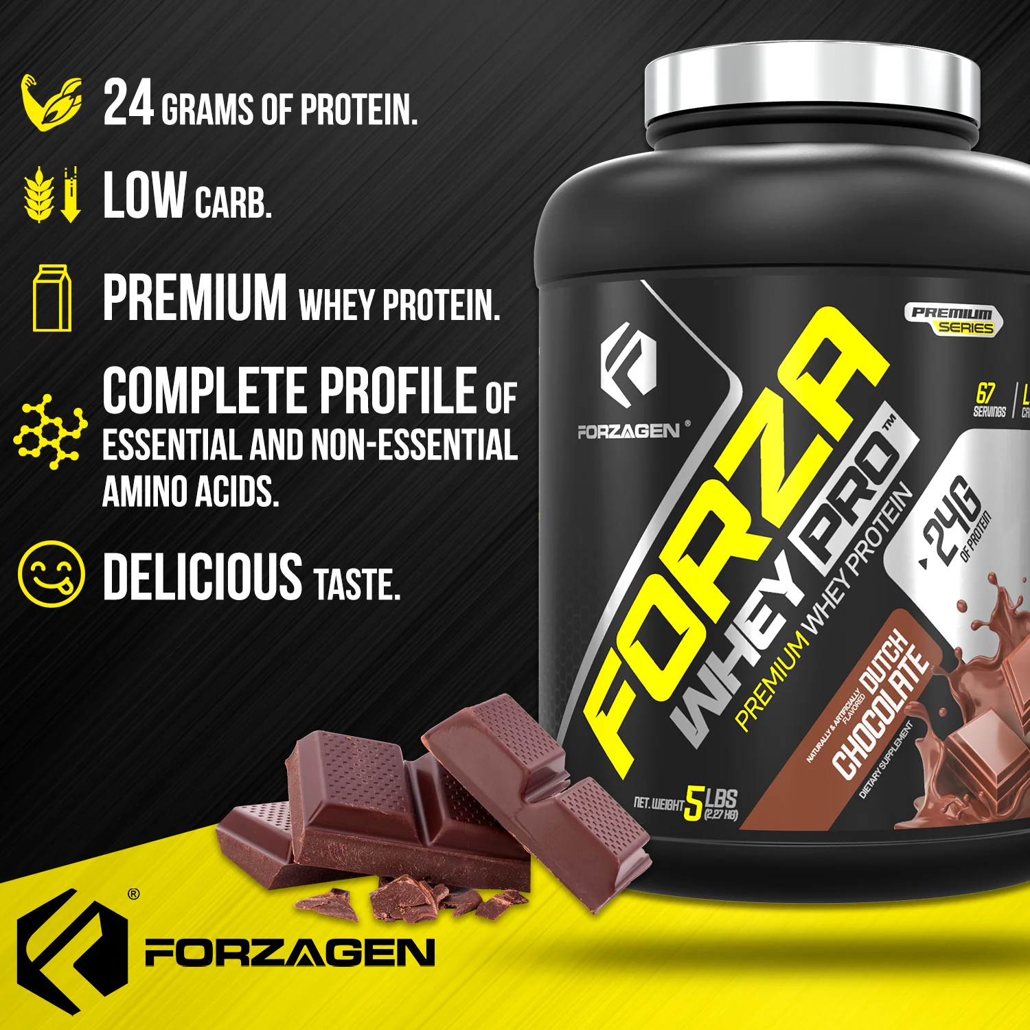 Forza Whey PRO 5 Lbs Protein Powder  - 65+ SERVINGS - Image 6