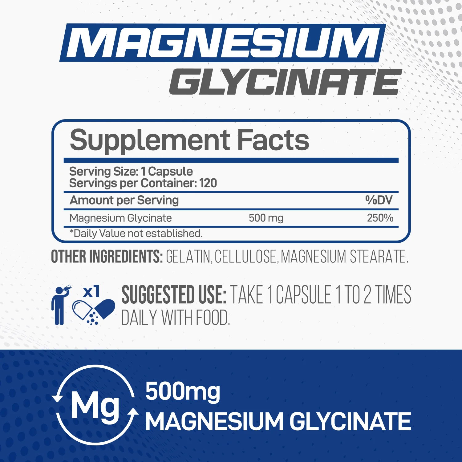 Magnesium Glycinate 120 Caspules - Image 3