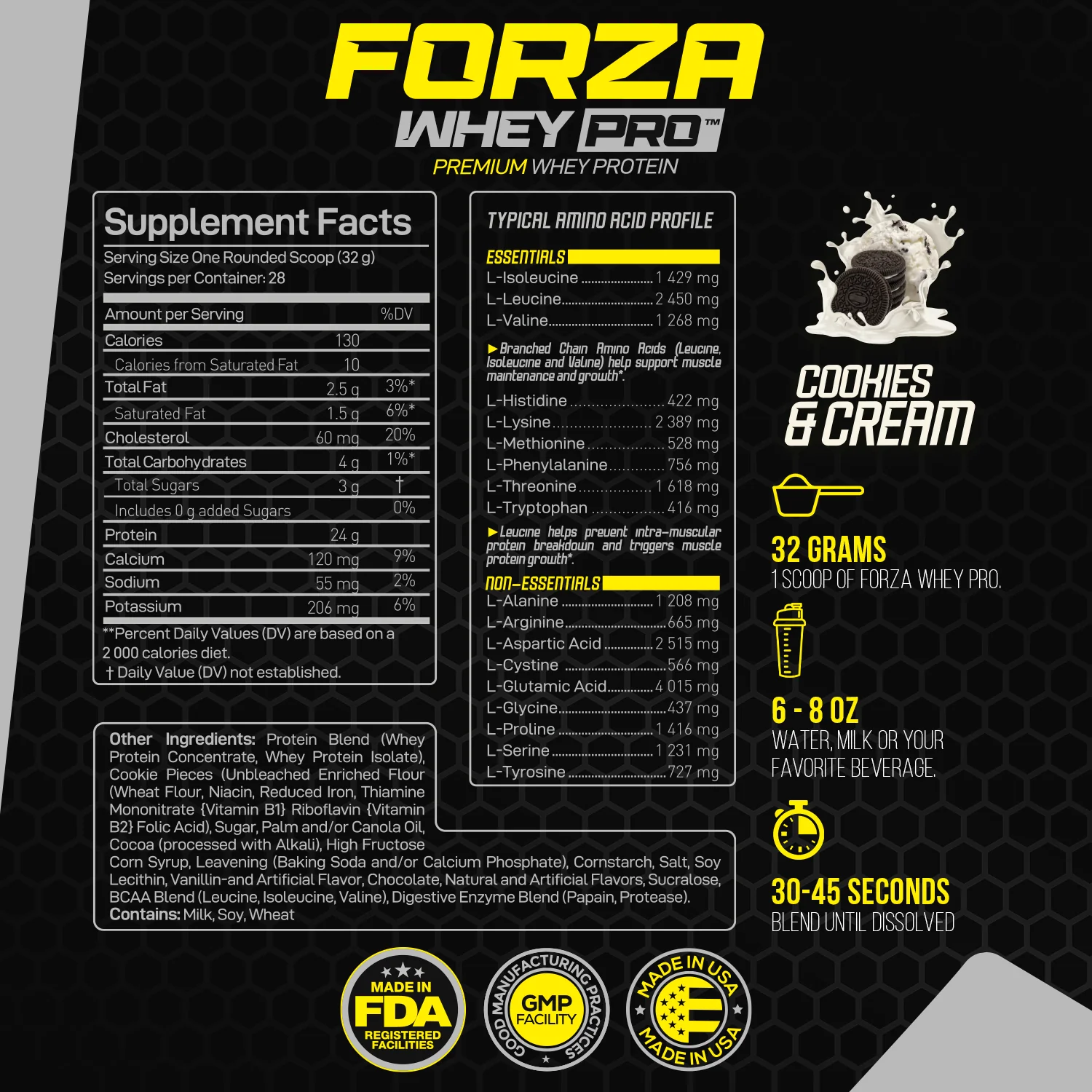Protein Powder Forza Whey PRO 2 LBS - 28+ SERVINGS - Image 20