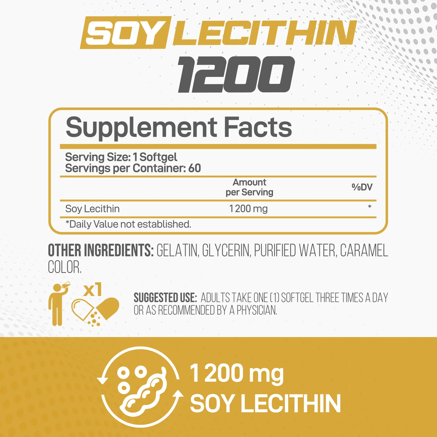 Soy Lecithin 1200 - 60 Softgels - Image 3