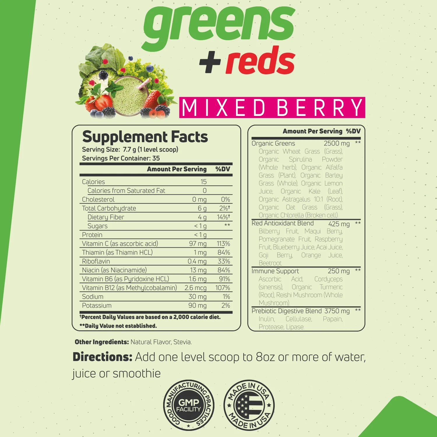 Vegan Greens + Reds Superfood 35 Servings - Image 3